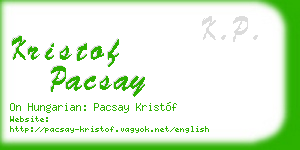 kristof pacsay business card
